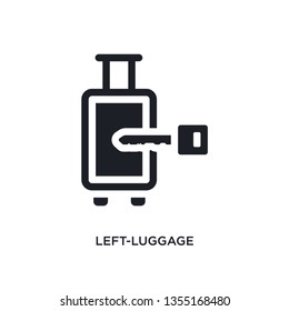 black left-luggage isolated vector icon. simple element illustration from hotel and restaurant concept vector icons. left-luggage editable logo symbol design on white background. can be use for web