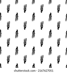 Black leg bones skeletons in various poses pattern. Halloween design. Perfect for fall, holidays, fabric, textile. Seamless repeat swatch.