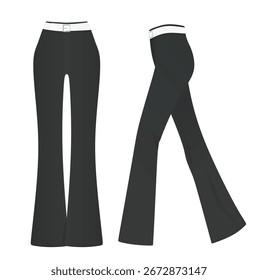 Black legging tight pants. vector illustration	

