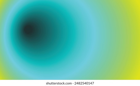 Black, lemon and cyan color combination radial type gradient background design.