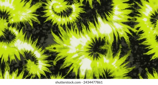 Black and lemon green tie dye pattern seamless  , Colorful tie dye pattern abstract background. NeonTie Dye two Tone. Abstract batik brush seamless and repeat pattern design.