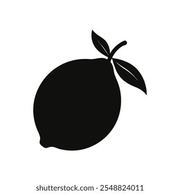 Black Lemon Silhouette Icon Vector Illustration on a White Background