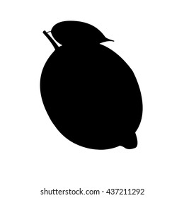 Black lemon silhouette on white background