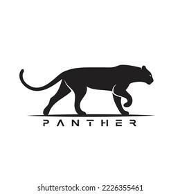 Leopardo negro - pantera, ilustración, vector sobre fondo blanco