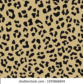 
Black leopard spots on a yellow background. Skinning pattern for printing. Vector.