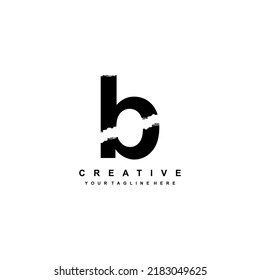 Black Letter B Logo Design Brush Stock Vector (Royalty Free) 2183049625 ...