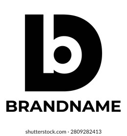 Black letter b logo design with brandname text icon
