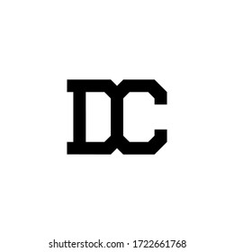 Icono inicial del logotipo DC de letra negra. Elementos modernos de plantilla de diseño de tipografía.