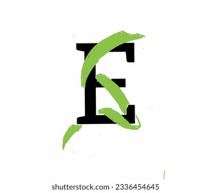 Schwarzes Buchstaben "E"-Logo mit grünem Band