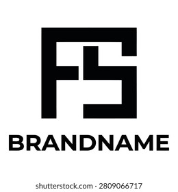 Black letter FS logo design with brandname text icon