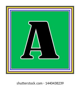 A black letter with a green background - vector