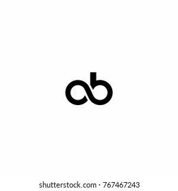 Black Letter Initial with Infinity Logo Icon Vector