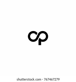 Black Letter Initial with Infinity Logo Icon Vector