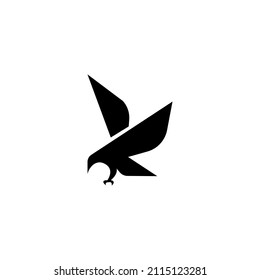 black letter K flying eagle logo concept. Vector illustration