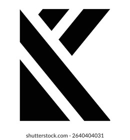 black letter k logo artistic unique and identical