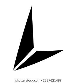 Black Letter L Icon with Triangles on a White Background