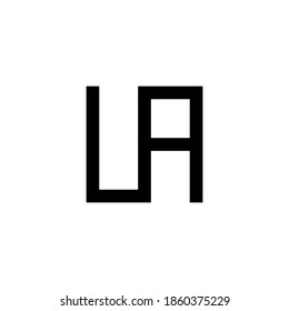 Black letter LA UA initial logo icon. Modern typography design template elements.