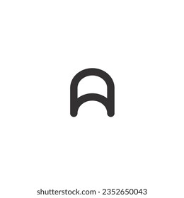 Black letter A logo with blank background