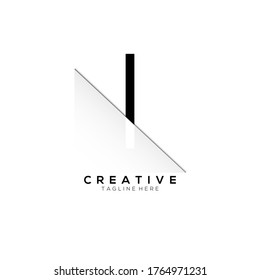 I Black Letter Logo Design with Creative Paper Cut