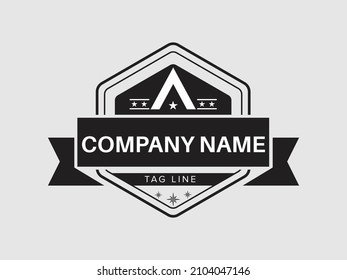 Black A letter logo design. Vector illustration. EPS 10