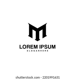 black letter m logo design