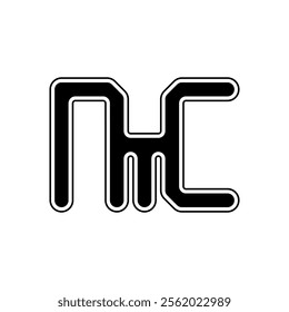 Black letter NYC initial logo icon. Modern typography design template elements.