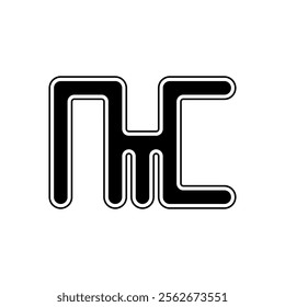 Black letter NYC initial logo icon. Modern typography design template elements.