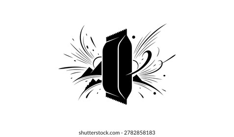 Black letter O with explosive design
