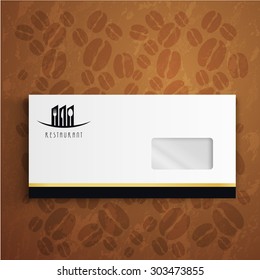 black letter on Corporate identity Menu Restaurant Background coffee beans brown