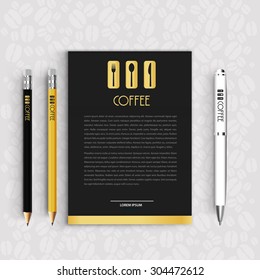  Black letter on Corporate identity Menu Restaurant Background coffee beans