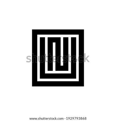 Black letter OUN NUO initial logo icon. Modern typography design template elements.