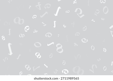 Patrón de letra negro sobre fondo blanco. Ilustración vectorial para el diseño educativo. Letras de patrón sin fisuras volando al azar. Concepto de libro del alfabeto para la escuela de gramática. Fondo de pantalla de letras