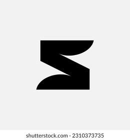 Black Letter S initial logo design inspiration for any purpose