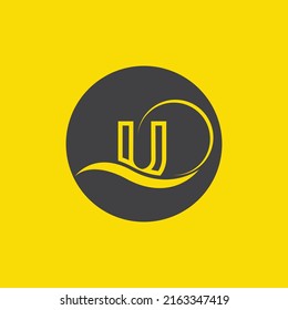 black letter u logo on yellow background