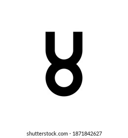 Black letter UO initial logo icon. Modern typography design template elements.
