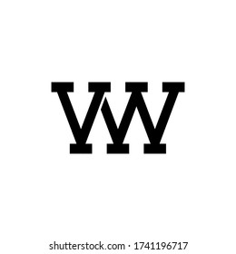 Black letter VW initial logo icon. Modern typography design template elements.
