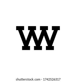 Black letter VW WV initial logo icon. Modern typography design template elements.