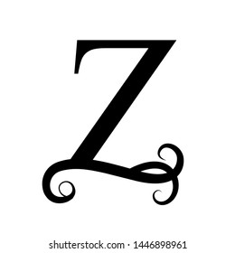 Black letter Z. Capital Letter for Monograms and Logo. Beautiful letter. Design modern element logotype.