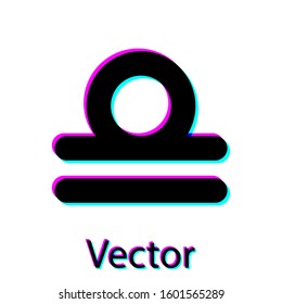 Black Libra zodiac sign icon isolated on white background. Astrological horoscope collection.  Vector Illustration