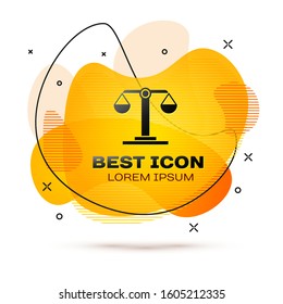 Black Libra zodiac sign icon isolated on white background. Astrological horoscope collection. Abstract banner with liquid shapes. Vector Illustration