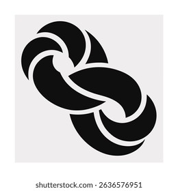 Black Licorice Twist Icon in Bold Style