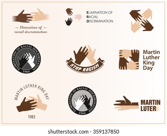 Black Life Matter Icons. Martin Luter King. Vector Logo. Hands. The Civil Rights Of Blacks