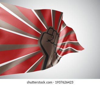black life matters, vector 3d flag isolated on white background