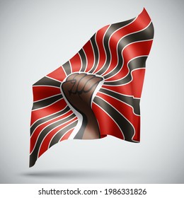 black life matters, vector 3d flag isolated on white background