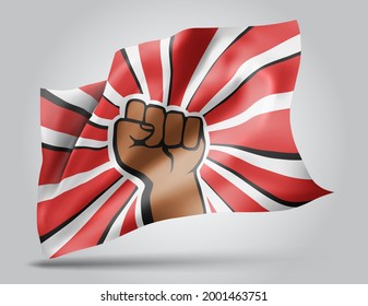 black life matters, vector 3d flag isolated on white background