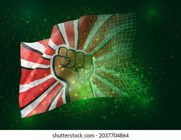 asuntos de vida negra, bandera vectorial, objeto 3D virtual abstracto de polígonos triangulares sobre fondo verde