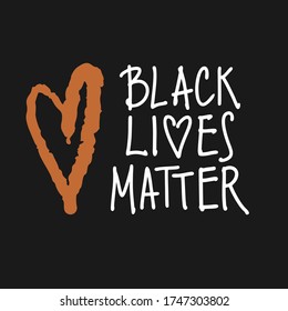 Black life matters, vector illustration for poster, article and meeting. Hand font with a star on a dark background.