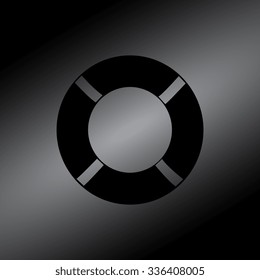 Black Lifebuoy icon. Vector illustration