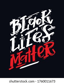 Black lifes matter - hand drawn doodle lettering poster.