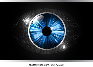 black Light Abstract Technology background for computer graphic website business and internet, blue eye